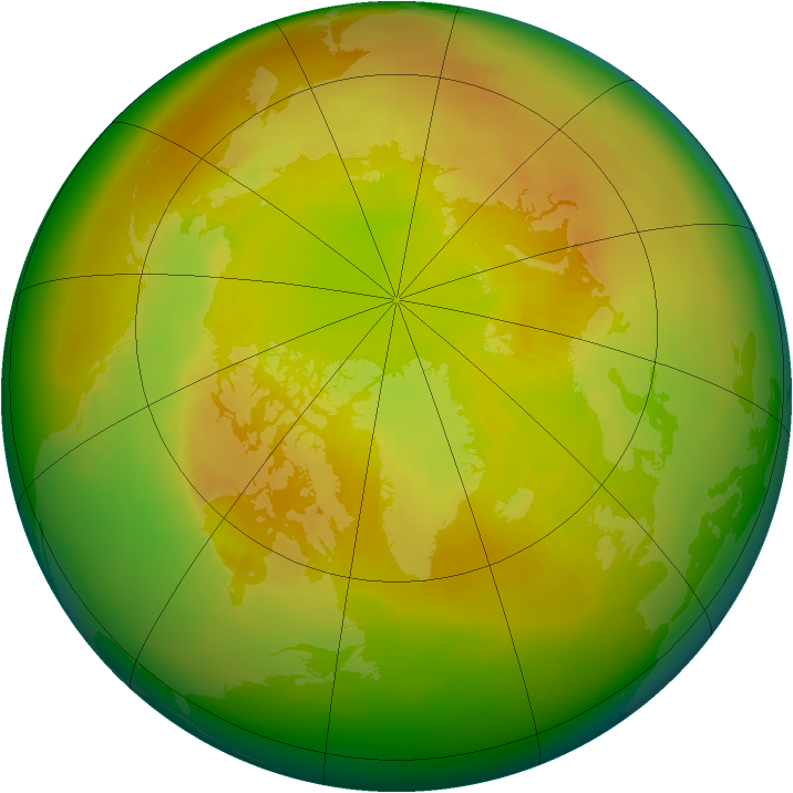 Arctic ozone map for May 1988